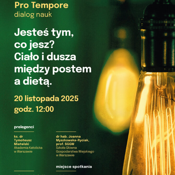 Zaproszenie na debatę „Pro tempore. Dialog nauk” (20 listopada 2025 r., godz. 12:00, SGGW, Warszawa)